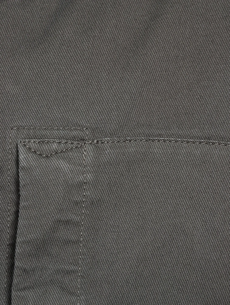 Stretch Cotton Zip Jacket With Hood
