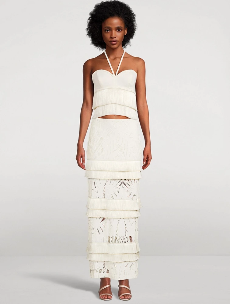 Fringe Halterneck Top