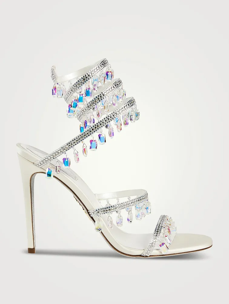 Chandelier Crystal Satin Stiletto Sandals