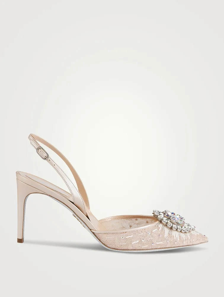 Barbara Mesh Slingback Pumps