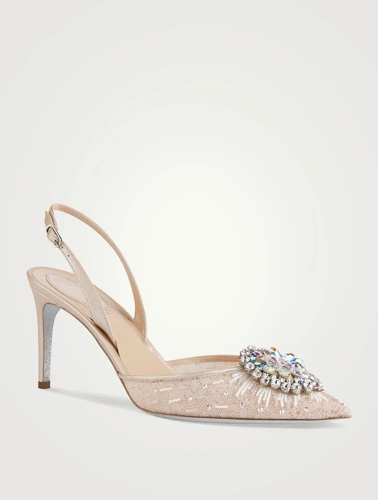 Barbara Mesh Slingback Pumps