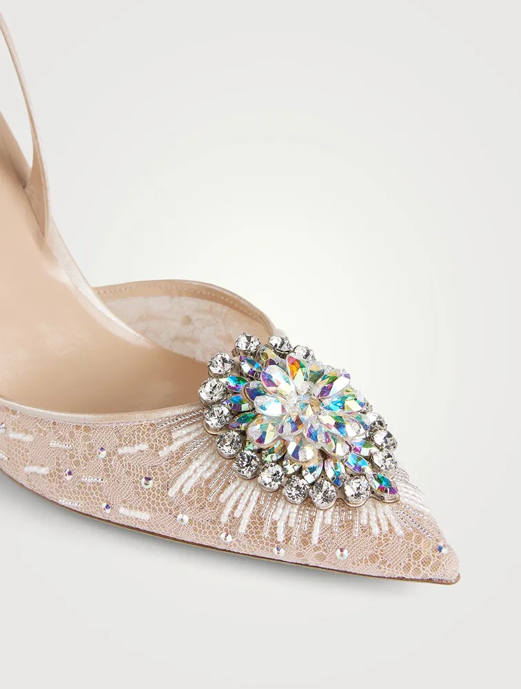 Barbara Mesh Slingback Pumps