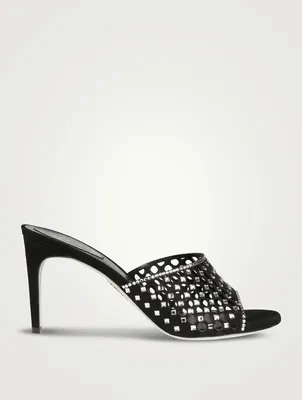 Crystal Suede Mules