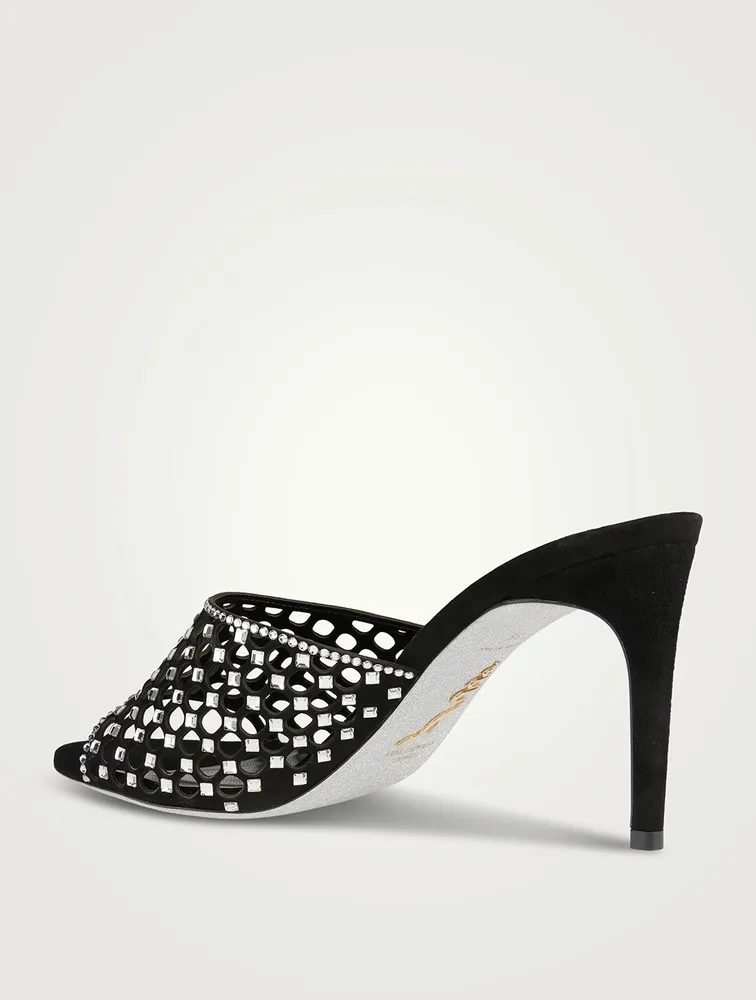 Crystal Suede Mules