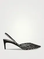 Crystal Suede Slingback Pumps