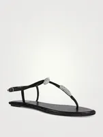 Katy Crystal Satin Thong Sandals