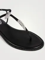 Katy Crystal Satin Thong Sandals