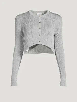 Metallic Cropped Cardigan