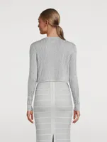 Metallic Cropped Cardigan