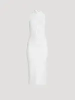 Textured Chenille Stripe Midi Dress