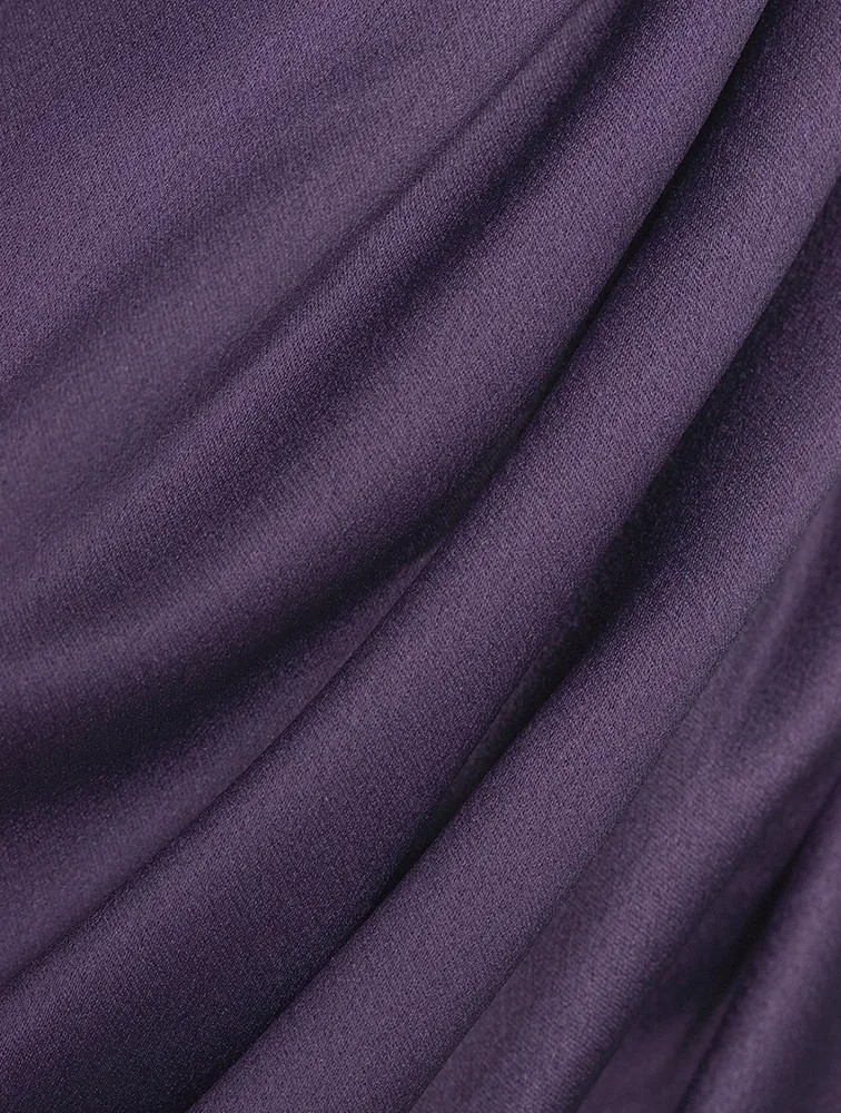 Ruched One-Shoulder Combo Gown