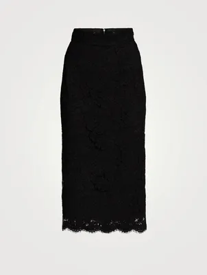 Stretch Lace Midi Skirt