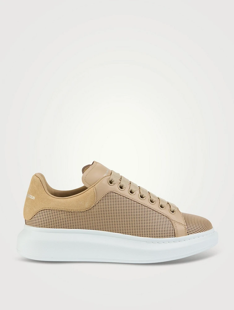 Perforated Oversized Leather Sneakers