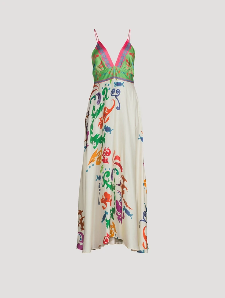 Star Maxi Dress Lotus Print