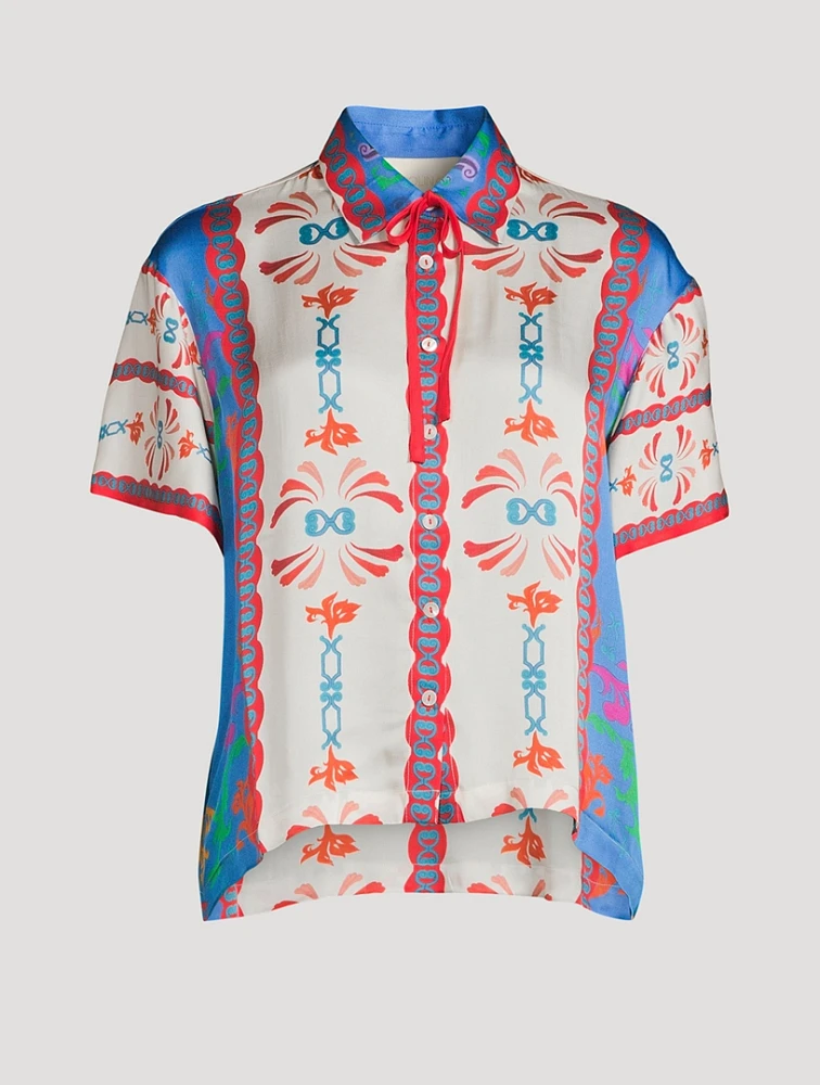 Romantic Shirt Lotus Print