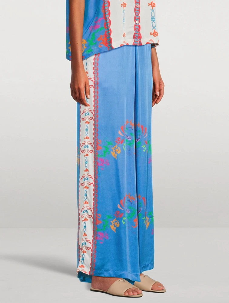 Palazzo Pants Lotus Print