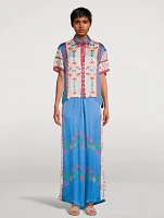 Palazzo Pants Lotus Print
