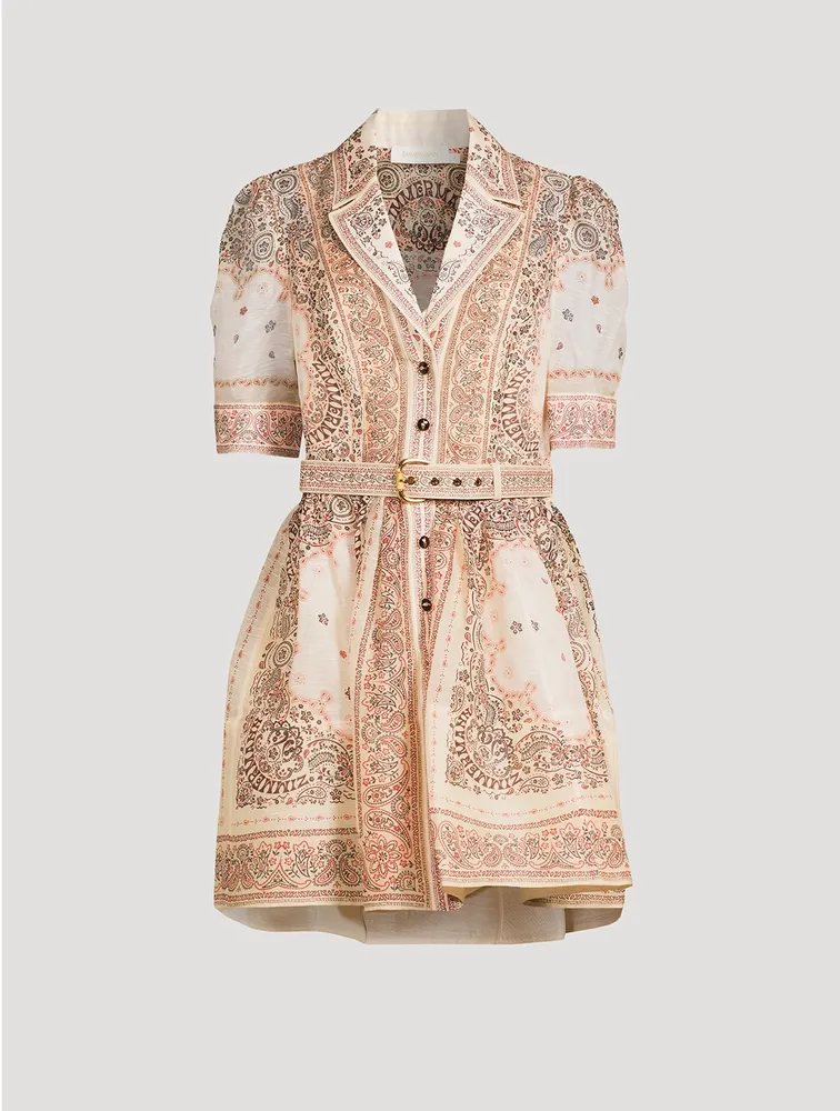 Matchmaker Belted Shirt Dress Bandana Print