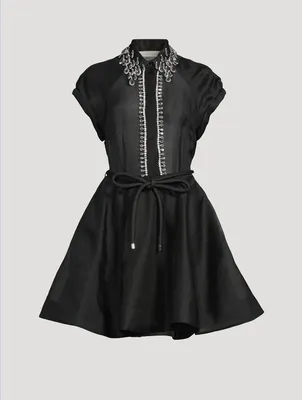 Matchmaker Linen And Silk Mini Dress
