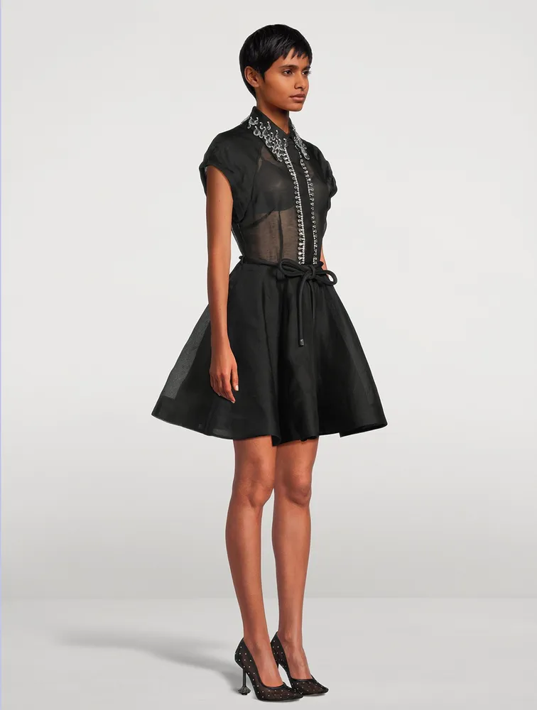 Matchmaker Linen And Silk Mini Dress