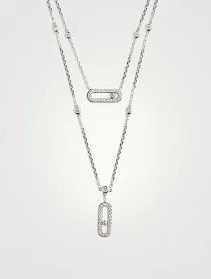 Move Uno 18K White Gold Necklace With Diamonds