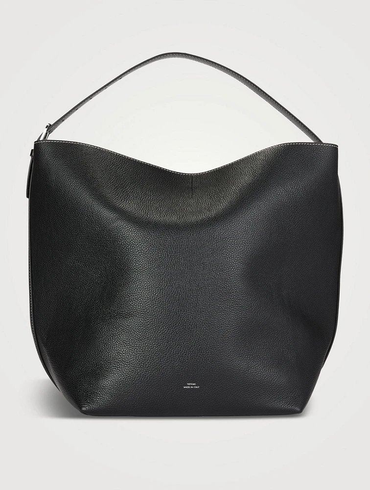 Belted Leather Tote Bag