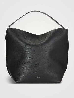 Belted Leather Tote Bag