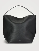 Belted Leather Tote Bag