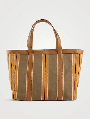 Jacquard Stripe Canvas Tote Bag