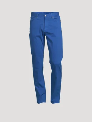 Stretch Gabardine Straight-Leg Jeans