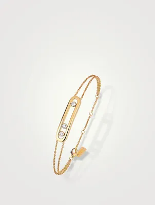 Move Classique 18K Gold Pavé Bracelet With Diamonds