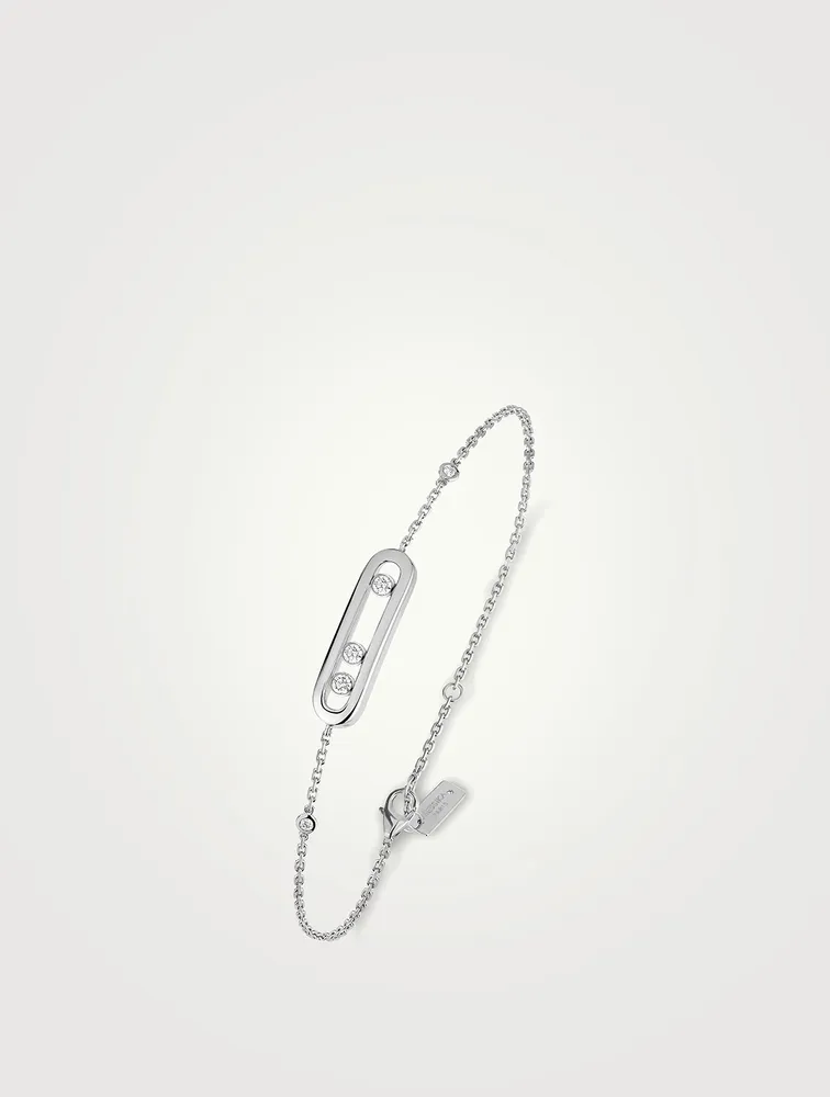 Baby Move 18K White Gold Bracelet With Diamonds