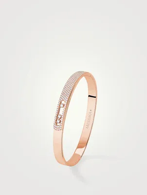 Move Noa 18K Rose Gold Pavé Bangle With Diamonds