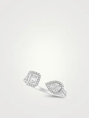 My Twin Toi & Moi 18K White Gold Ring With Diamonds