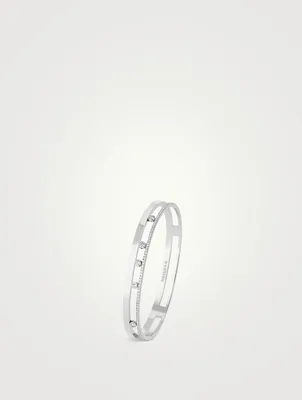 Move Romane 18K White Gold Bangle With Diamonds