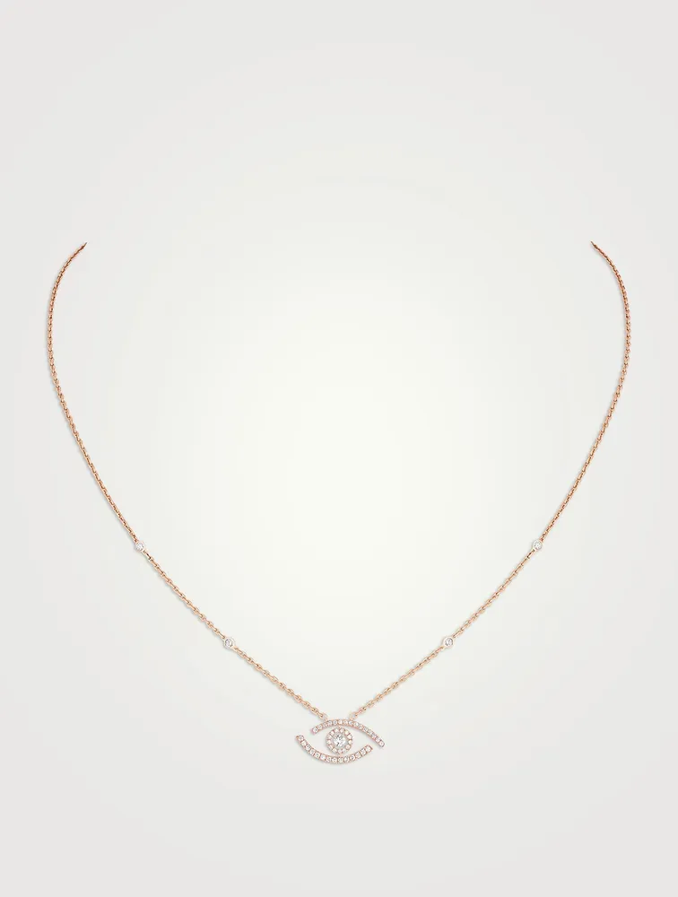 Lucky Eye 18K Gold Pavé Necklace With Diamonds