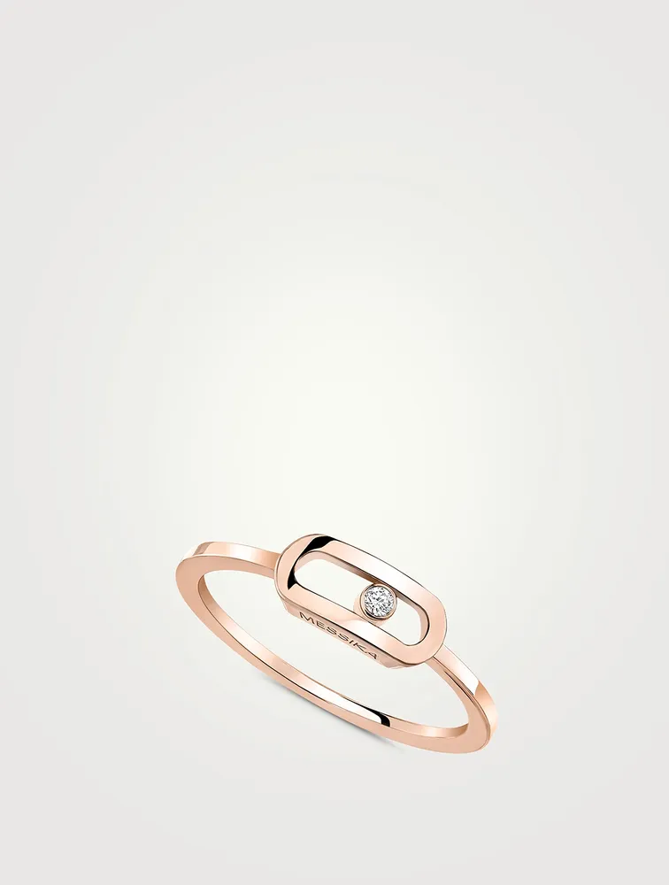 Move Uno 18K Rose Gold Ring With Diamond