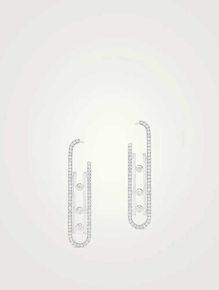 Move 10th 18K White Gold Earrings With Diamonds