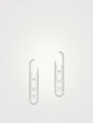 Move 10th 18K White Gold Earrings With Diamonds