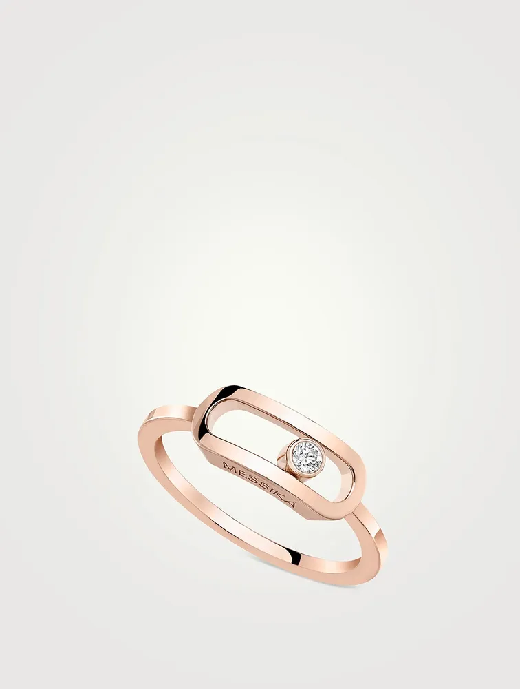 Move Uno 18K Rose Gold Ring With Diamond