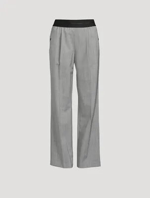 Herringbone Straight-Leg Trousers