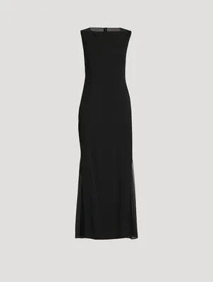 Sheer-Back Maxi Dress