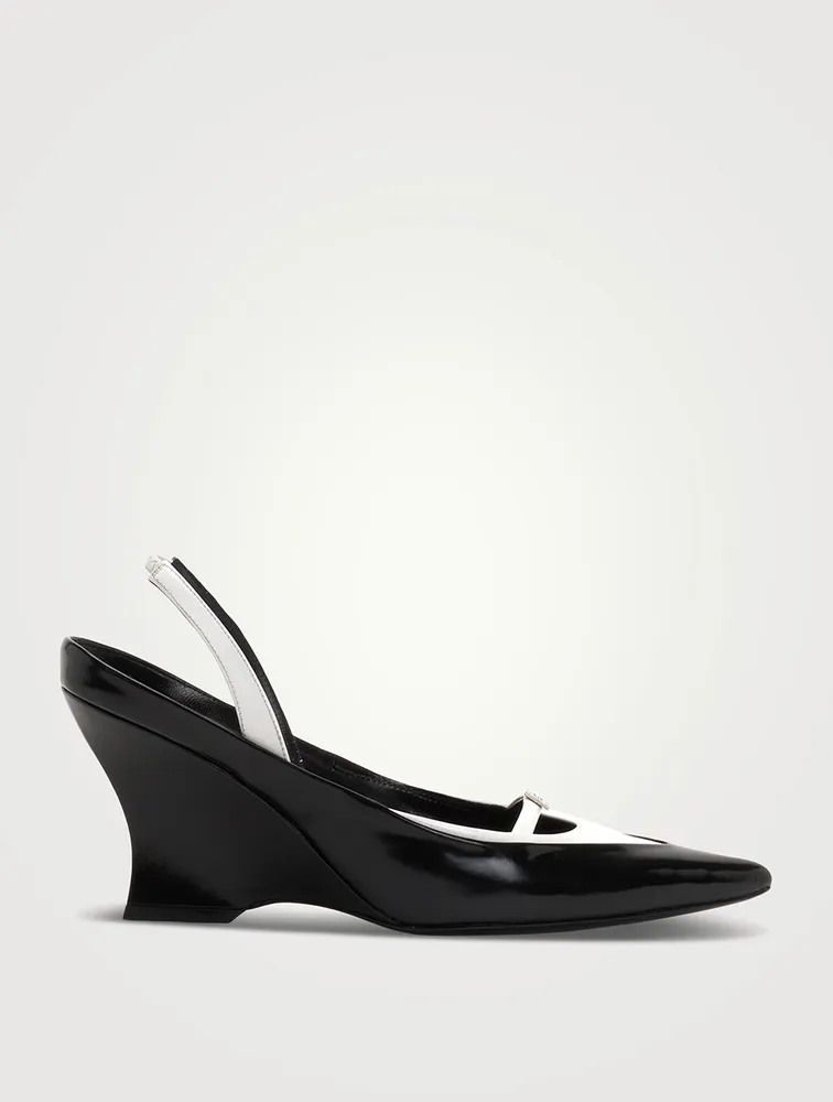 Raven Bicolour Leather Slingback Pumps