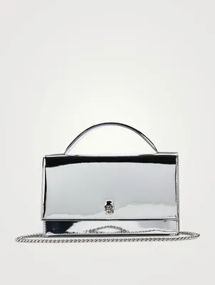 Medium Skull Metallic Top Handle Bag