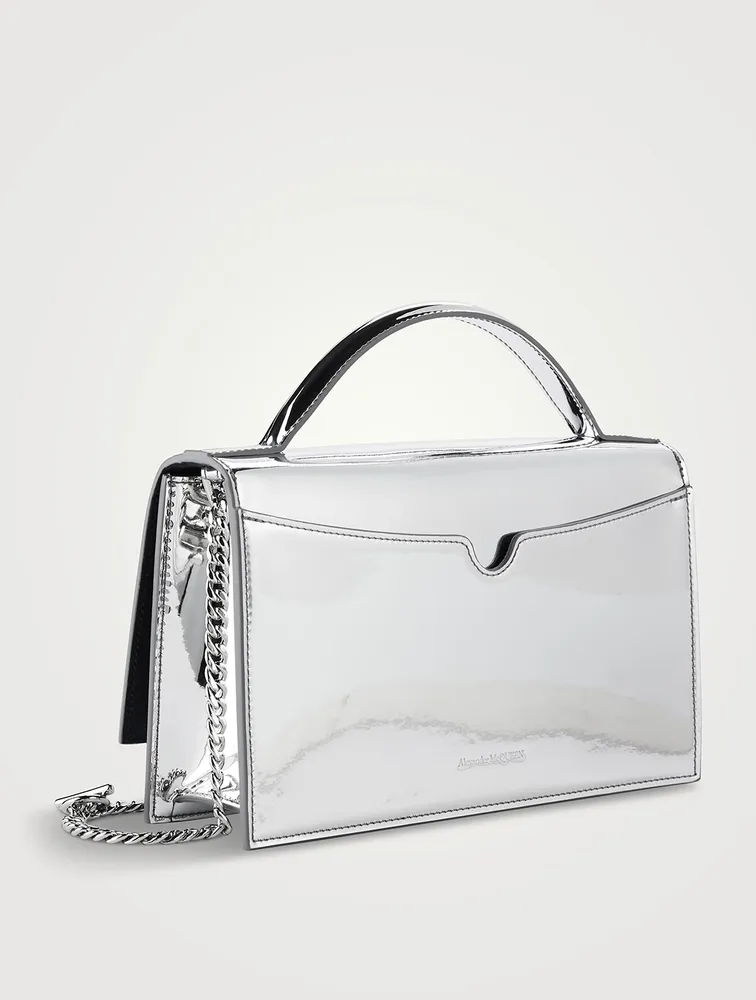 Medium Skull Metallic Top Handle Bag