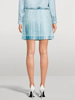 Pleated Silk Mini Skirt Barocco Print