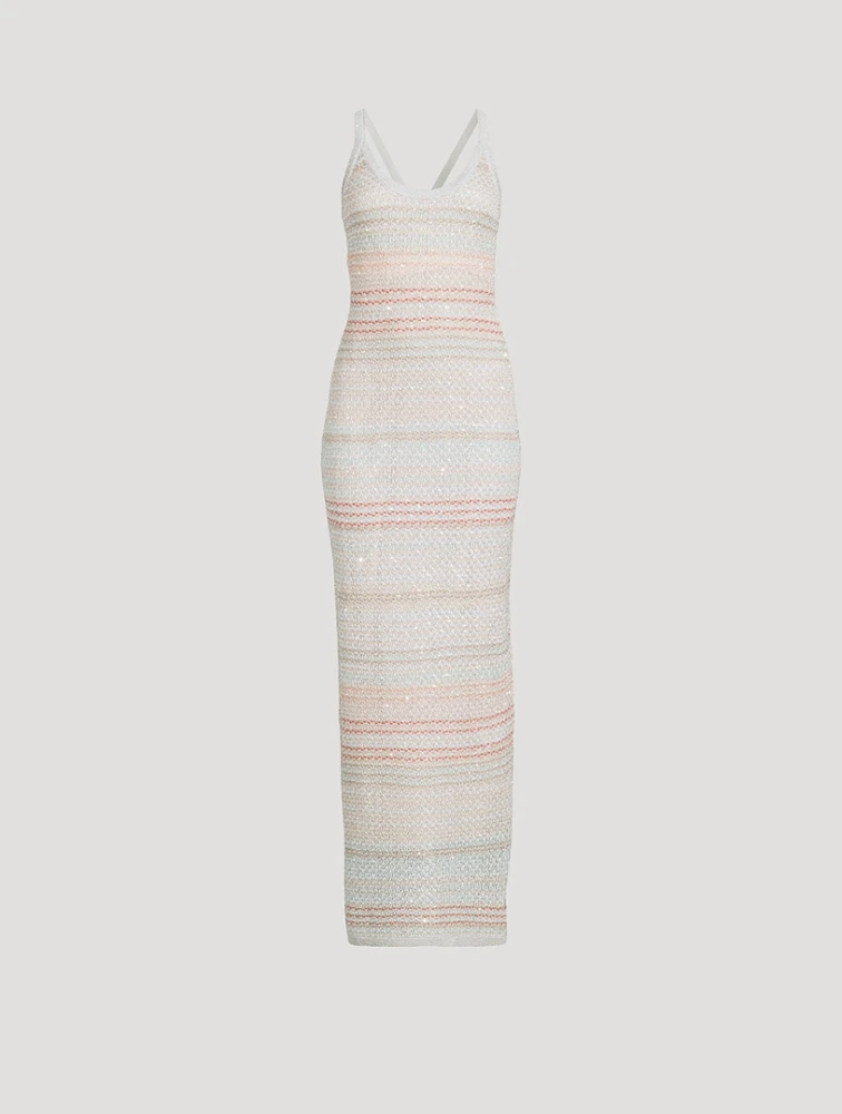 Sequin Mesh Maxi Dress