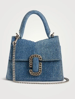 The Mini St. Marc Crystal Denim Top Handle Bag