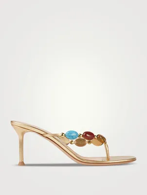 Shanti Metallic Leather Mules