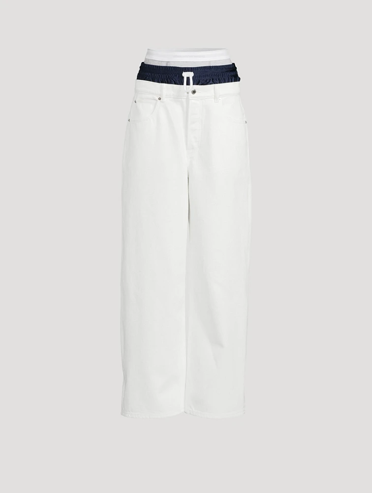 Layered Straight-Leg Jeans